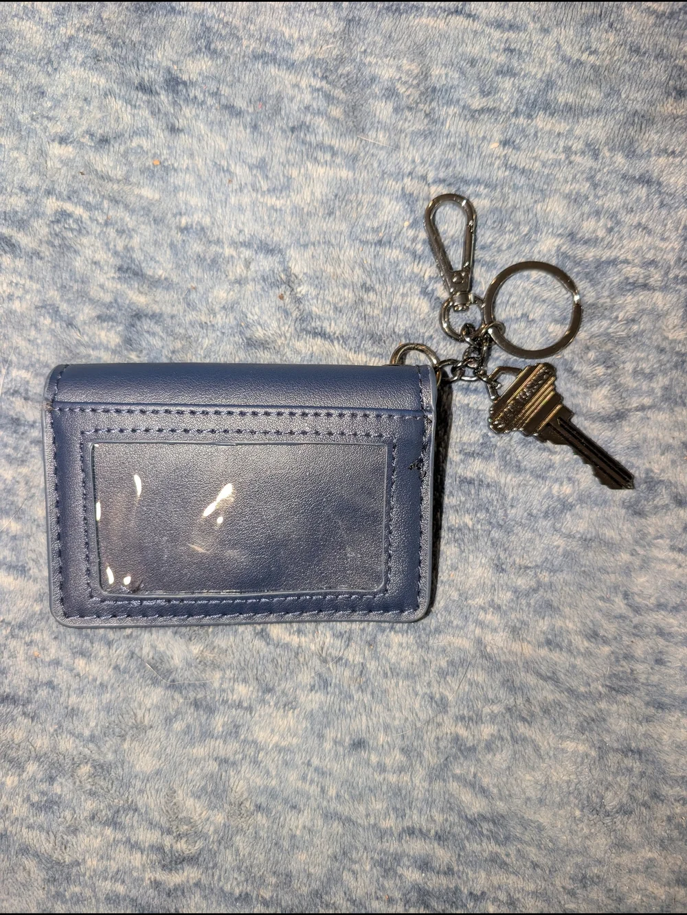 Steve Madden Navy Blue Key & Card Holder with Key Ring NWOT